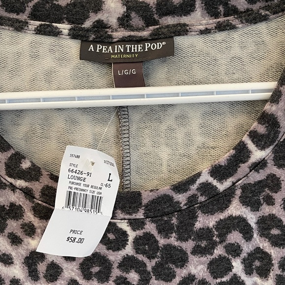 Comfortable maternity leopard print tunic - Pea in the Pod size L - NWT - Picture 7 of 8